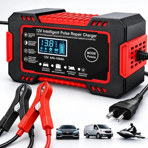 Carregador inteligente de bateria automotiva 12V 6A (foto do anúncio oficial)